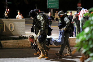 At the Immigration and Customs Enforcement office in Portland, Oregon, the Monitor finds security and free speech concerns from law enforcement and protesters.