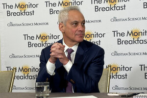 With an eye on a possible presidential run, Rahm Emanuel says Democratic hopes in the midterms hinge on showing voters the party can address economic issues like affordable health care, education, and housing.