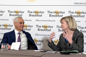 Rahm Emanuel, former White House chief of staff and former member of Congress (among other high-profile roles), appears to be gearing up for a presidential run. At a Monitor event, he shared his strategies for rebuilding the Democratic Party’s image.