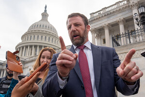 A leadership change is underway at the Department of Homeland Security. Republicans are counting on Oklahoma Sen. Markwayne Mullin, a former wrestler and plumbing business owner, to lead the department at a critical time for the agency. 