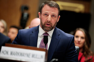 Sen. Markwayne Mullin fielded fierce questions about his conduct from a fellow Republican during his confirmation hearing for Homeland Security secretary. Mr. Mullin offered a slightly more conciliatory tone on immigration enforcement than his predecessor.