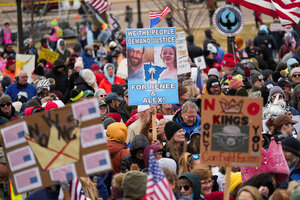An estimated several million people at more than 3,000 events across the U.S. turned out to protest against President Trump, whose job approval is sinking.