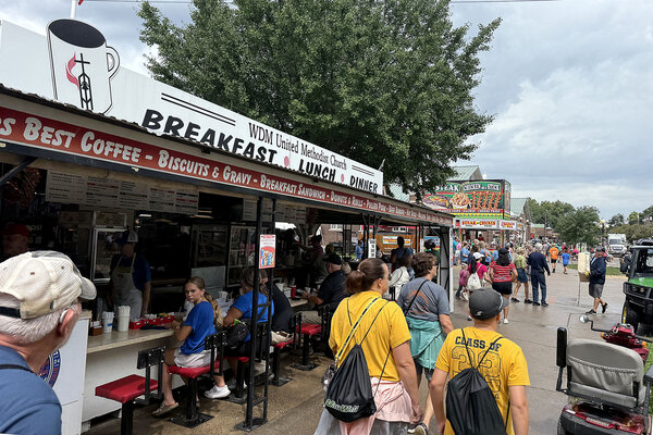At the Iowa State Fair, pork chops mix with presidential politics. Will that change?By Sophie Hills / 4 min