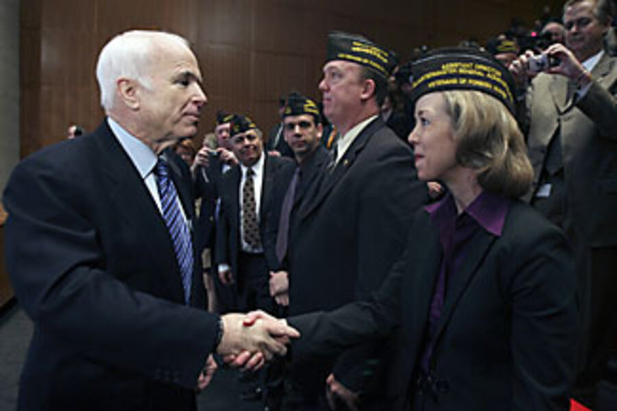 McCain charts own course to boost GI benefits - CSMonitor.com