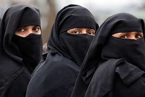 in only burqa muslim wife husband