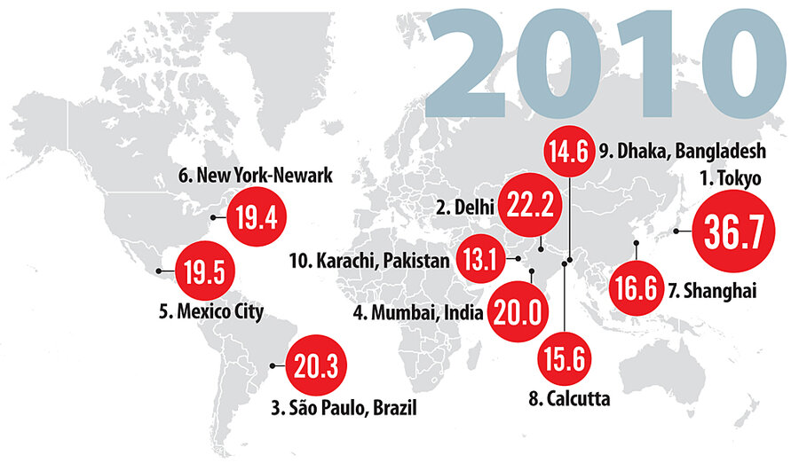 NYC, Tokyo, Delhi: These maps chart the growth in area and population of 20  megacities