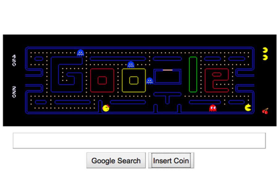 Jogue online o Pac-Man do Google