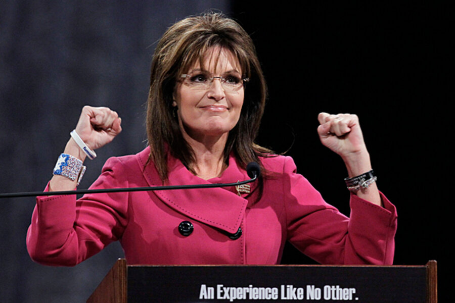 Sarah Palin addresses the National Quartet Convention in Louisville, Ky., S...