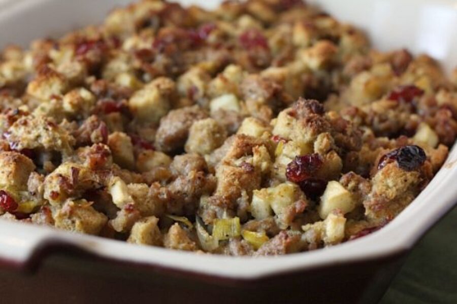 Sausage, apple, and leek stuffing