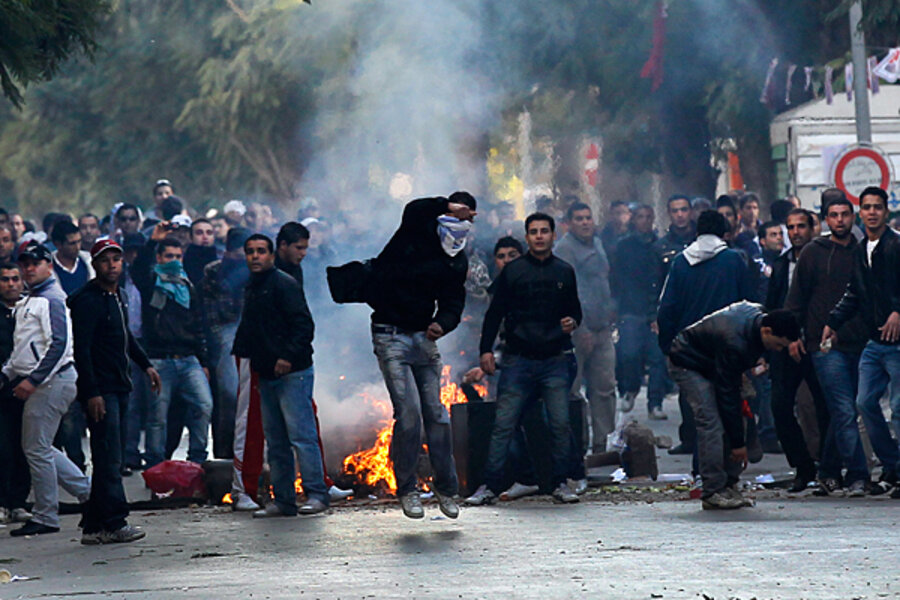 The government of Tunisia falls following a month of protests and demonstrations