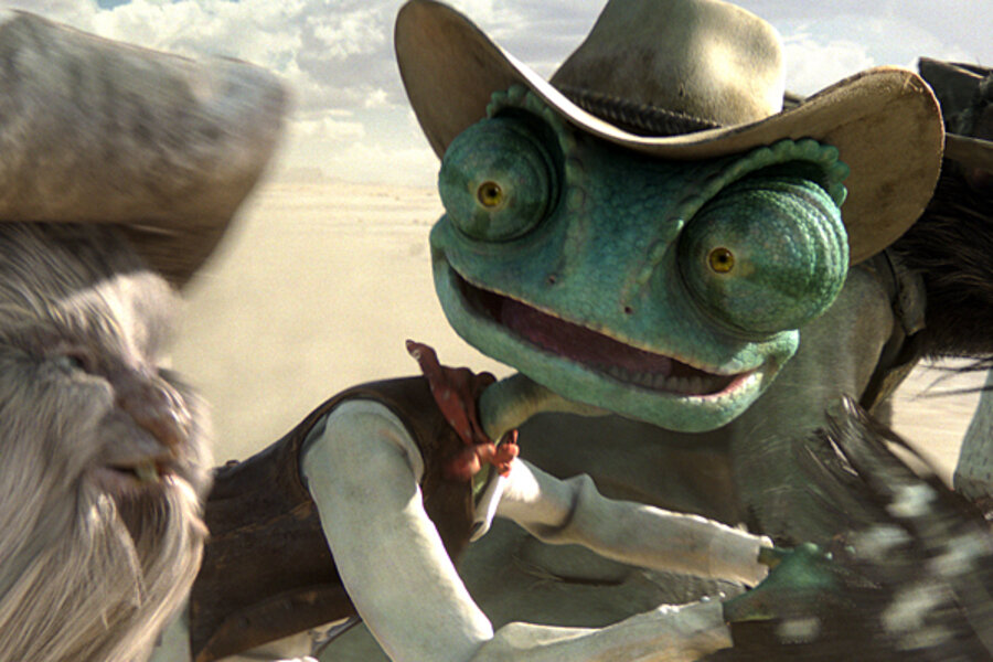 Spoons (l.) voiced by Alex Manugian, and Rango, voiced by Johnny Depp are s...