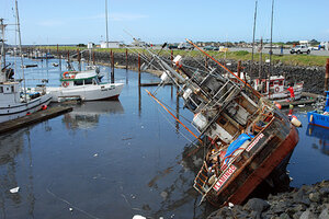 California harbor destroyed by tsunami but damage less severe